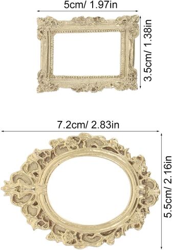 20pcs Mini Vintage Picture Frames for Phone Case Decoration - golden and Silver Plastic DIY Tiny Photo Frame for Wall Collage Crafts in Kuwait