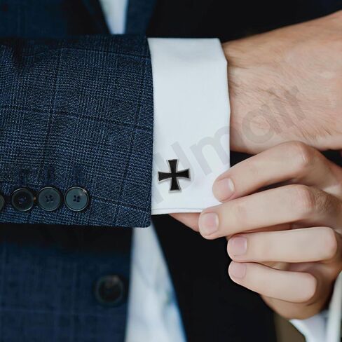 Knights Templar Cross Cuff Links and Tie Clip Set, Religious Theme, for Birthdays, Ceremonies, and Military Events in Saudi Arabia
