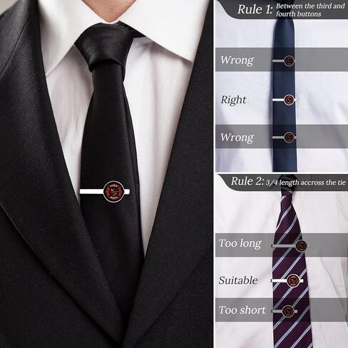Firefighter Fire DEPT.Logo Rescue Pattern 2 Pcs 2.2 Inch Tie Clips for Men's Fashion Accessories Wedding Business Wearing Jewelry Gifts for Him Birthday Anniversary in Saudi Arabia