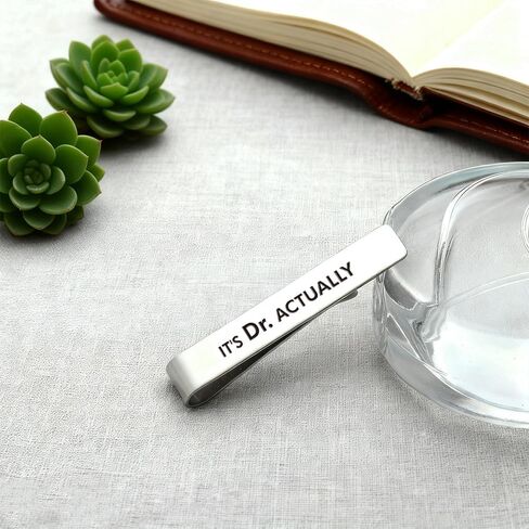 Doctor Gifts PHD Graduation for Men Stainless Steel Tie Clips Medical Assistant Gifts Future Doctor Doctoral Degree Doctorate Graduation Gift for Doctors Tie Pin Bar Christmas Gift Birthday Presents in Kuwait