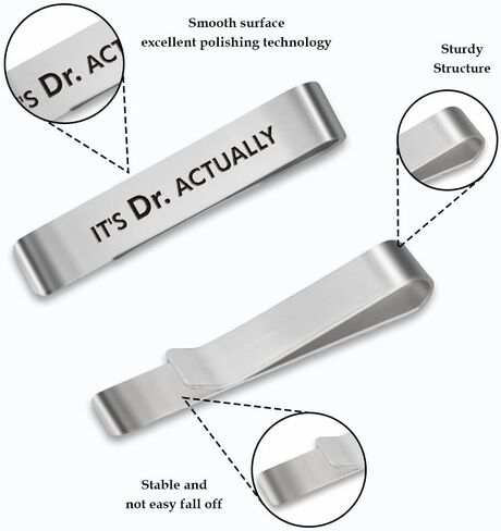 Doctor Gifts PHD Graduation for Men Stainless Steel Tie Clips Medical Assistant Gifts Future Doctor Doctoral Degree Doctorate Graduation Gift for Doctors Tie Pin Bar Christmas Gift Birthday Presents in Kuwait