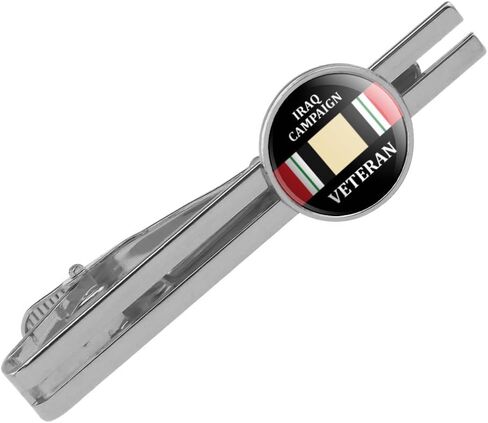 GRAPHICS & MORE Marines Iraq Campaign Veteran Ribbon Round Tie Bar Clip Clasp Tack Silver in Kuwait