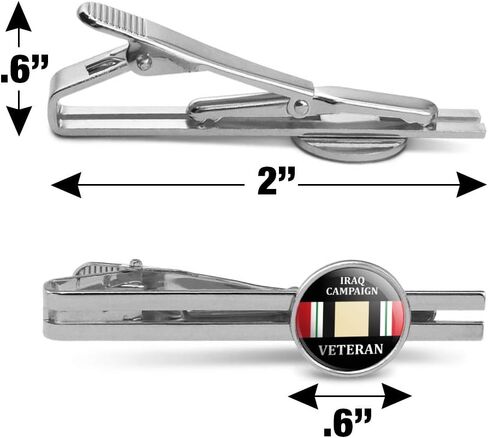 GRAPHICS & MORE Marines Iraq Campaign Veteran Ribbon Round Tie Bar Clip Clasp Tack Silver in Kuwait