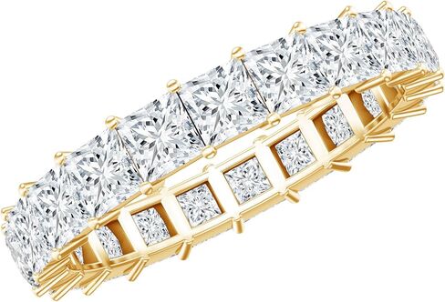 Certified Princess Cut Moissanite Eternity Wedding Band, D-Vs1 Quality, Anniversary Ring - With Ready To Gift Jewelry Box in Kuwait