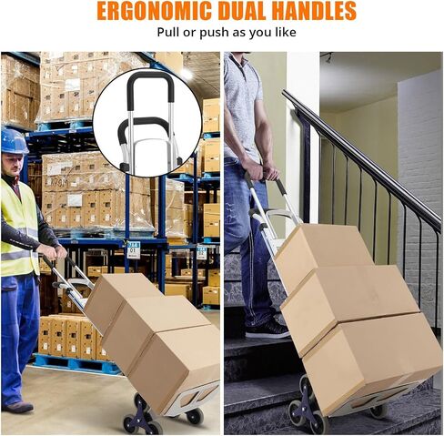Garvee Folding Hand Truck, 400 Lbs Capacity, 2-in-1 Utility Dolly Platform Cart with 4 Non-Flat Solid Wheels, Carts with Wheels for Moving Home, Office, Warehouse in Kuwait
