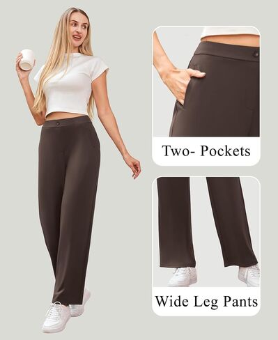 TOPYOGAS Womens Dress Pants Wide Leg Dress Pants High Waisted Work Business Pants Slacks Pockets Trousers in Saudi Arabia