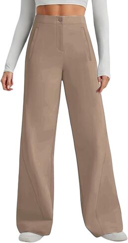 TOPYOGAS Womens Dress Pants Wide Leg Dress Pants High Waisted Work Business Pants Slacks Pockets Trousers in Saudi Arabia