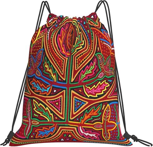 Mola De Panama Drawstring Backpack Sport Gym Bag Sack Drawstring Bag String Bag For Yoga Swimming For Men Women in Saudi Arabia