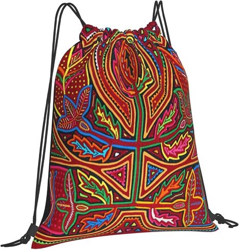 Mola De Panama Drawstring Backpack Sport Gym Bag Sack Drawstring Bag String Bag For Yoga Swimming For Men Women in Saudi Arabia