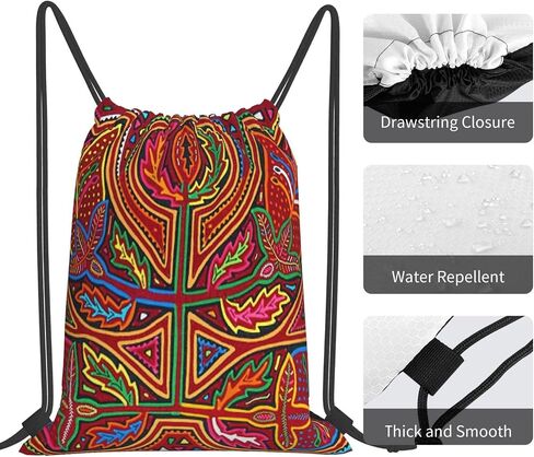 Mola De Panama Drawstring Backpack Sport Gym Bag Sack Drawstring Bag String Bag For Yoga Swimming For Men Women in Saudi Arabia