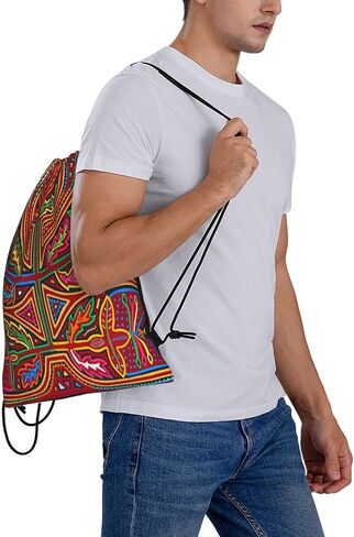 Mola De Panama Drawstring Backpack Sport Gym Bag Sack Drawstring Bag String Bag For Yoga Swimming For Men Women in Saudi Arabia