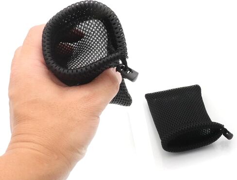 LBY 3pcs Mesh Drawstring Bag, 5.1'' x 3.5'' Small Storage Pouch String Bags, Polyester (Black) in Kuwait