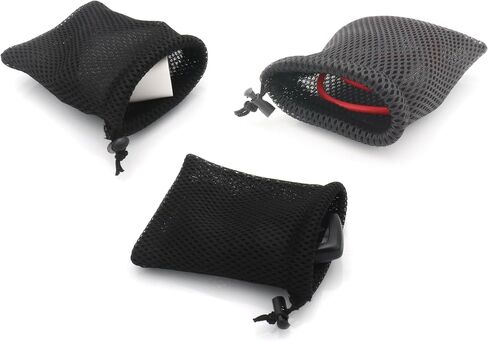 LBY 3pcs Mesh Drawstring Bag, 5.1'' x 3.5'' Small Storage Pouch String Bags, Polyester (Black) in Kuwait