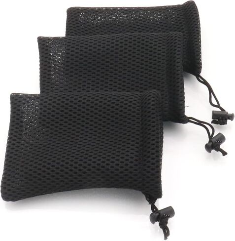 LBY 3pcs Mesh Drawstring Bag, 5.1'' x 3.5'' Small Storage Pouch String Bags, Polyester (Black) in Kuwait