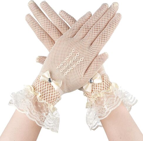 Rbenxia Lace Gloves Vintage Tea Party GlovesTea Party Accessories for Wedding Cocktail Halloween Dresses Opera Prom Costume in Kuwait