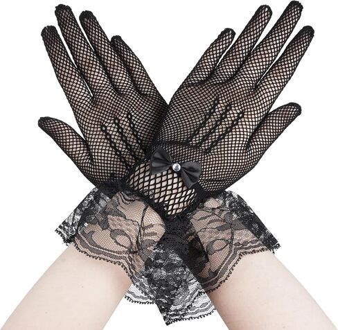 Rbenxia Lace Gloves Vintage Tea Party GlovesTea Party Accessories for Wedding Cocktail Halloween Dresses Opera Prom Costume in Kuwait