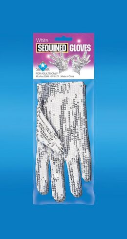Loftus International Star Power Sequined Sparkly Magician/Dance 2pc Gloves, White, One Size Novelty Item in Saudi Arabia