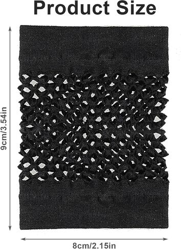 2 Pairs Black Fishnet Gloves For Kids - 80s Fingerless Fishnet Gloves For Halloween Theme Party - Elastic Nylon Arm Fishnets For Costume Accessories in Saudi Arabia