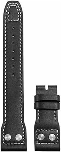 22mm Black Leather Watch Band Strap Compatible with IWC Big Pilot Watch-22mm IWC Leather Watch Strap in Saudi Arabia