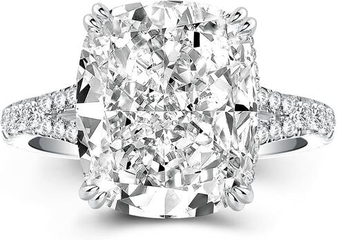 5.0CT Cushion Cut Engagement Ring for Women, Split Shank CZ Simulated Diamond 925 Sterling Silver Promise Ring in Saudi Arabia