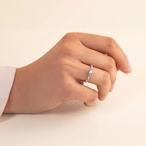 JEWLR Twisted Vine Heart‑Shaped Gemstone Promise Ring for Women in Sterling Silver with Cubic Zirconia Accent Stones – Romantic Vine Design, Personalized Engraving Option in Kuwait