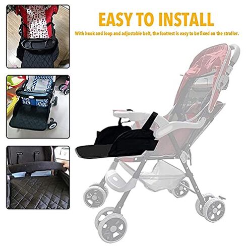 Baby Stroller Footrest Extension Universal Stroller Footstool Support Accessory for Baby Needs (Black) in Kuwait