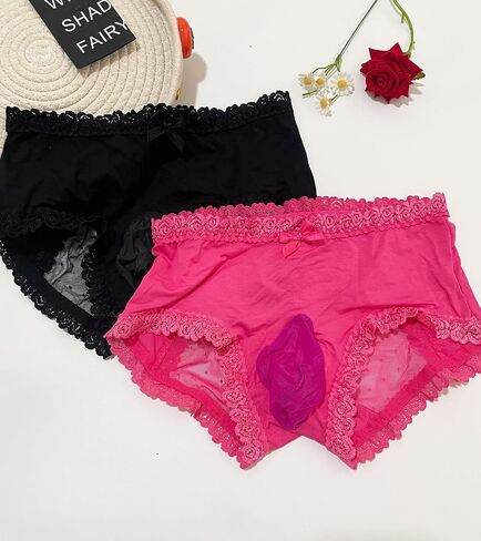 Ultra Soft Mens polka dot Lace Underwear, Sexy Sissy Pouch Panties Femboy Lingerie With Bow in Saudi Arabia