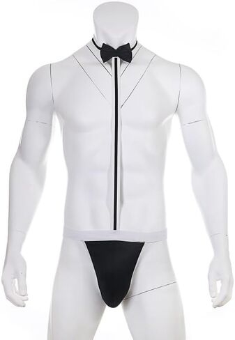 Men's Sexy Mankini Costume Suspender Swimsuit,Mens Low-Rise Lingerie,Swimwear Thong Underwear(Black,One Size) in Kuwait