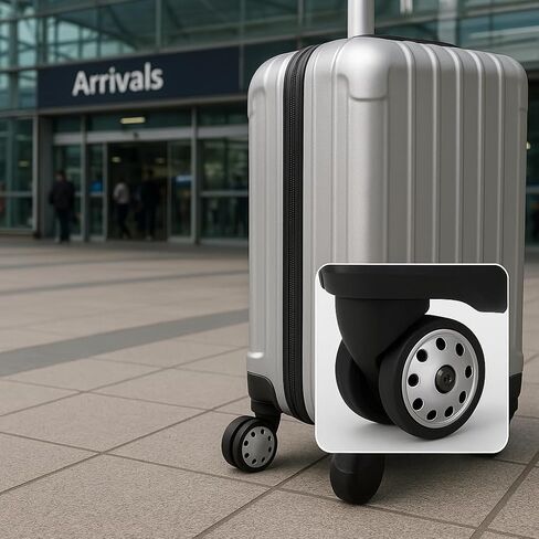1 Pair Suitcase Trolley Wheel Luggage Caster, A88 Porous Wheel Suitcase Luggage Replacement Casters for Travel Bags Large Size (L) in Kuwait