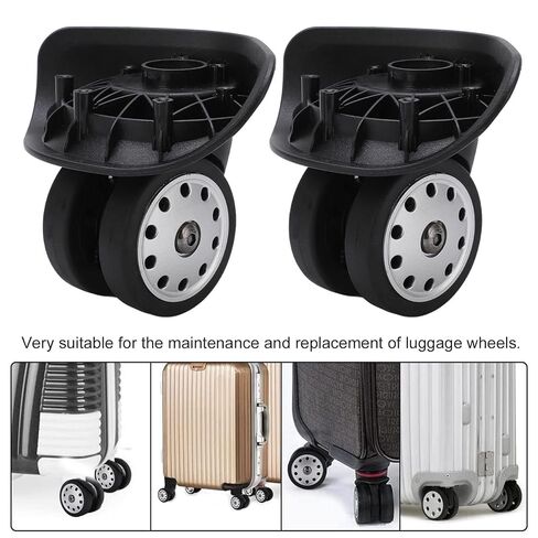 1 Pair Suitcase Trolley Wheel Luggage Caster, A88 Porous Wheel Suitcase Luggage Replacement Casters for Travel Bags Large Size (L) in Kuwait