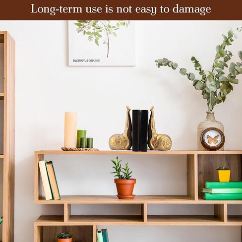 Hoteam Set of 2 Snail Bookends Distressed Vintage Gold Resin Decorative Snail Book Ends Animal Lover Gift Organizer Stopper Non Skid for Heavy Books Shelf Desk Home Office 5.25 x 3.5 x 9 Inches in Kuwait