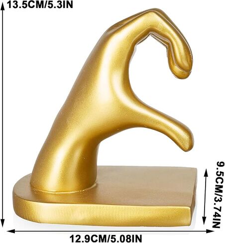 1Pair/2Piece Gold Heart Hands Book Ends, Non-Slip Heavy Duty Bookends for Shelves, Unique Sculptural Book Stopper for Home Bedroom, Living Room & Office Desk Decor in Saudi Arabia