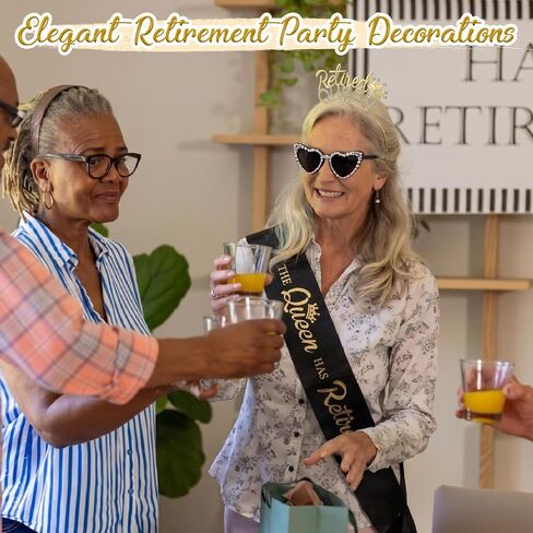 JATEBI 3 PCS Retirement Gifts for Women Retirement Party Decorations Include Sash Crown and Heart Glasses Women Retired Party Supplies Gifts Favors in Kuwait