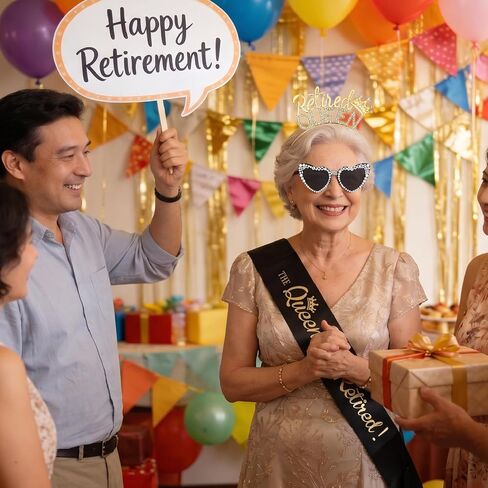 JATEBI 3 PCS Retirement Gifts for Women Retirement Party Decorations Include Sash Crown and Heart Glasses Women Retired Party Supplies Gifts Favors in Kuwait