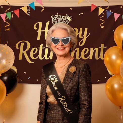 JATEBI 3 PCS Retirement Gifts for Women Retirement Party Decorations Include Sash Crown and Heart Glasses Women Retired Party Supplies Gifts Favors in Kuwait
