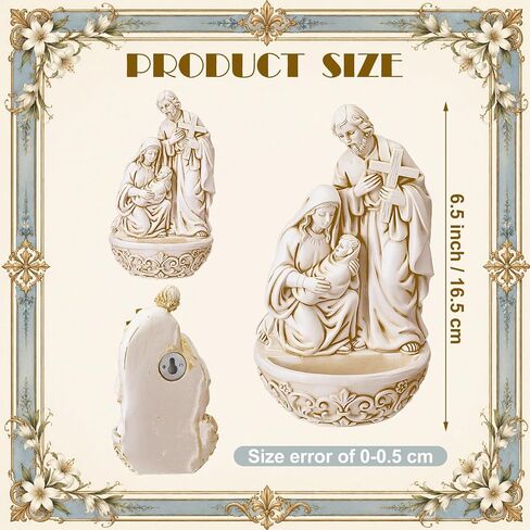 Junkin Holy Water Font Resin Family Saint Joseph Mary and Infant Christ Catholic Holy Water Container 6.5 Inch Religious Decoration Church Wall Hanging Decor for Home Catholic Church Baptism Gift in Kuwait