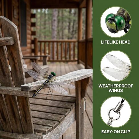 BLMRME 3D Artificial Dragonfly Bug Repellent, Lifelike Dragon Fly Clips for Bugs Repellent, Durable Outdoor Garden Decor, Realistic Fly Deterrent for Patio Yard Plants in Saudi Arabia