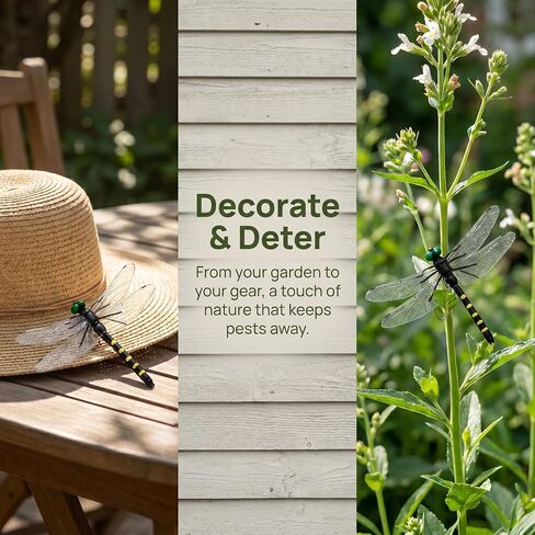BLMRME 3D Artificial Dragonfly Bug Repellent, Lifelike Dragon Fly Clips for Bugs Repellent, Durable Outdoor Garden Decor, Realistic Fly Deterrent for Patio Yard Plants in Saudi Arabia