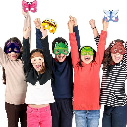 Qpout 27pcs Spring Bugs Paper Masks Adults with Elastic Cords,Spring Time Insect and Bug Theme Dress-Up Party Birthday Accessory Favor Supplies,9 Styles in Kuwait