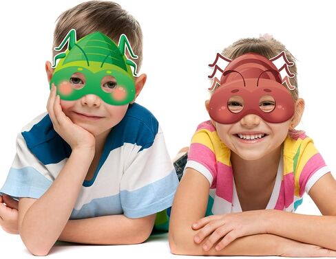 Qpout 27pcs Spring Bugs Paper Masks Adults with Elastic Cords,Spring Time Insect and Bug Theme Dress-Up Party Birthday Accessory Favor Supplies,9 Styles in Kuwait