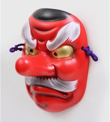 YOSHINOYA KYUBEI Japanese Tengu Mask Wall Decor, Traditional Ceramic Wall Hanging, Noh Mask, 6.0 Inches, S02-29-Z-US in Saudi Arabia
