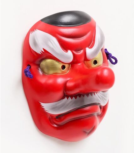 YOSHINOYA KYUBEI Japanese Tengu Mask Wall Decor, Traditional Ceramic Wall Hanging, Noh Mask, 6.0 Inches, S02-29-Z-US in Saudi Arabia