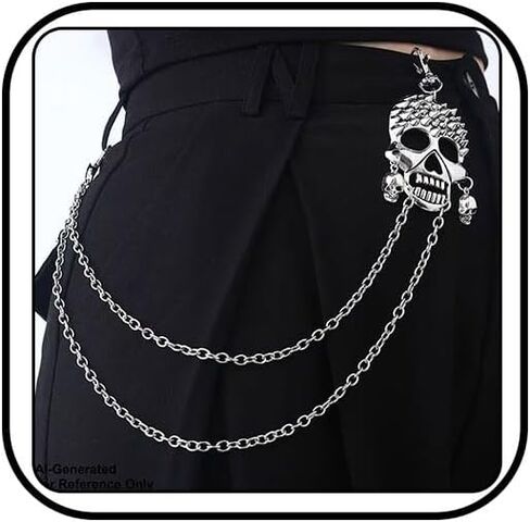 Skull Pants Chain for Men Women Goth Punk Jean Chains Pocket Chain Belt Chain Cool Skull Chain Wallet Chain Halloween Goth Accessories in Kuwait