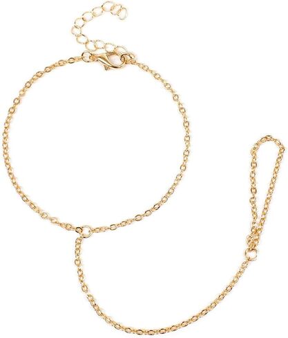 2Pcs Barefoot Foot Jewelry Anklet Body Chain Beach Foot Jewelry for Sandals Boho Gold Simple Dainty Foot Chain for Women in Kuwait