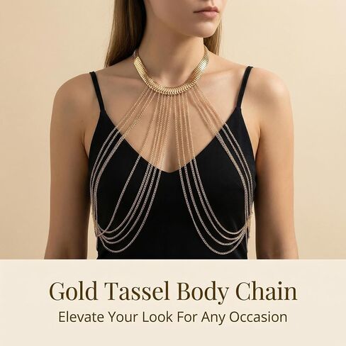 Body Chain Set Necklace Bra Waist Chain Summer Fashion Jewelry Suit for Beach Rhinestone Party Holidy,Accessories for Women in Saudi Arabia