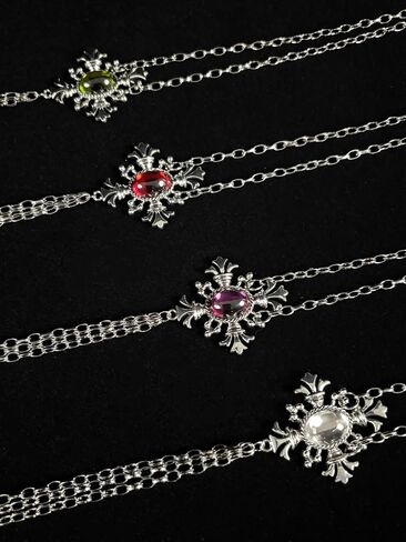 Paloli Gothic Cross Body Chain for Women – Silver Tone Adjustable Waist Body Jewelry, Vintage Filigree Y-Style Harness Necklace for Festival Party Outfit in Saudi Arabia
