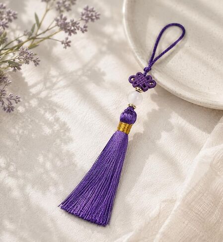Korean Norigae Knot Ornament 2-Piece Set (Pink & Purple), Traditional Tassel Charm for Bags, Keychains, Gift Packaging, Handmade Decorative Accessory in Kuwait