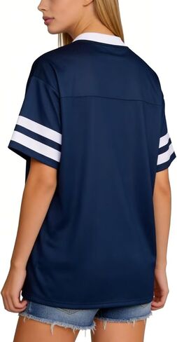 Football Jerseys for Women Game Day Football Shirts Streetwear Sports Fan Jerseys Tops Mesh Graphic Novelty Tees in Saudi Arabia