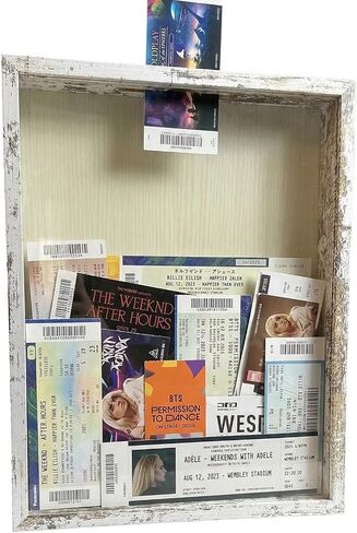 Ticket Shadow Box 11×14 White Top Loading Display Case Frame with Top Slot, Perfect for Movie Travel Concert Sporting Events Ticket Stubs Beer Caps and Memory Keepsakes Box in Saudi Arabia