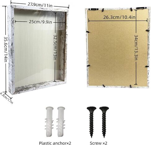 Ticket Shadow Box 11×14 White Top Loading Display Case Frame with Top Slot, Perfect for Movie Travel Concert Sporting Events Ticket Stubs Beer Caps and Memory Keepsakes Box in Kuwait